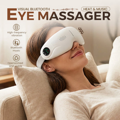 🔥50% DE DESCONTO! Massageador Ocular Visual Bluetooth com Calor e Música 😴