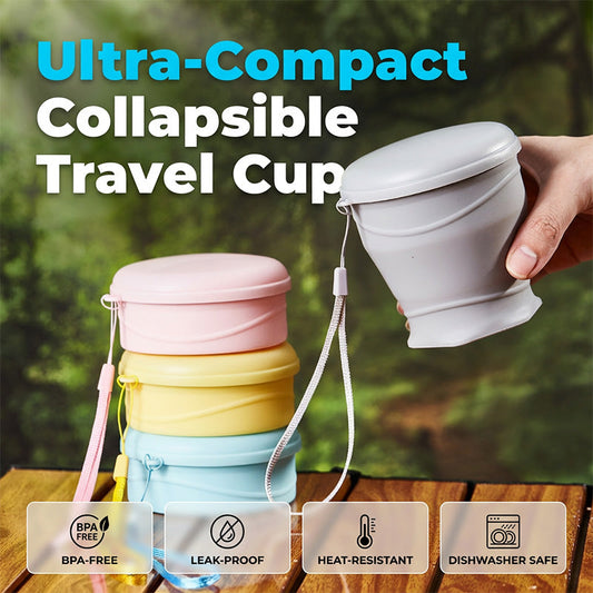 🔥Desconto de 50% no último dia!🔥Copo de viagem dobrável em silicone com tampa