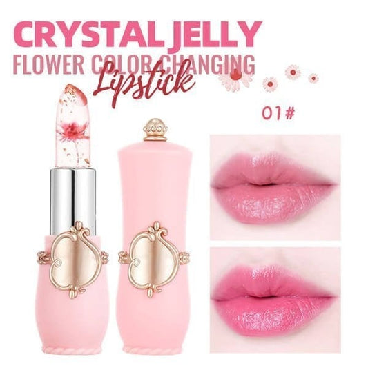 Batom de Geléia Transparente com Flor que Muda de Cor