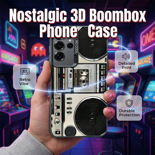 Capa de Telemóvel 3D com Design de Câmara Vintage