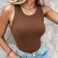 🔥Promoção - 49% de desconto✨Top de malha canelada para mulher com sutiã integrado