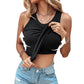 🔥Promoção - 49% de desconto✨Top de malha canelada para mulher com sutiã integrado
