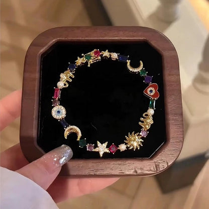 🔥Desconto de 50% no último dia!🔥Pulseira de Amuletos com Cristais Celestiais