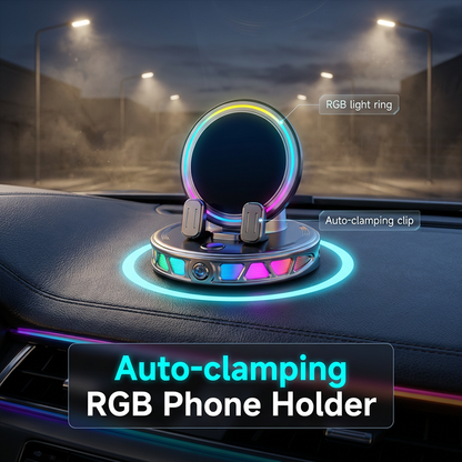 📱 Suporte de Celular RGB para Carro ✅ Fixação Automática e Carregamento Sem Fio | Direção Segura com Uma Mão 🚗