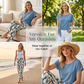 👚 50% DE DESCONTO AGORA! 🌸 Conjunto de top com laço lateral e calças estampadas para mulher – Corte solto e ajustável, perfeito para as férias de verão ou para usar em resorts 👖