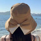 👒☀️ Chapéu feminino de proteção solar com aba larga e laço