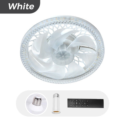 Ventilador com luz silencioso 2 em 1 ajustável com controlo remoto