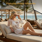 🌊🩱 Vestido de praia em croché de estilo boémio com borlas – Respirável, esvoaçante e com um toque boho chic – perfeito para a beira da piscina, a praia ou as férias de verão – ajuste regulável