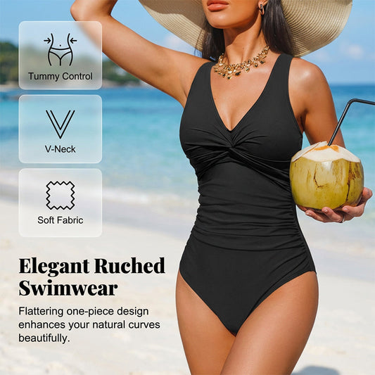 Fato de banho de uma peça para mulher com efeito modelador da barriga
