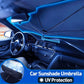 Guarda-chuva para para-brisas do carro - Guarda-chuva dobrável para carro com proteção solar para carros com proteção UV (proteção de isolamento térmico) para para-brisas de automóveis