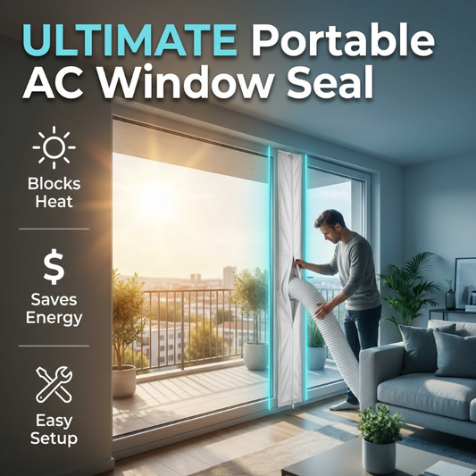 🪟❄️🚪Kit de selagem universal para janela de ar condicionado com 2 portas de correr (com fecho éclair)
