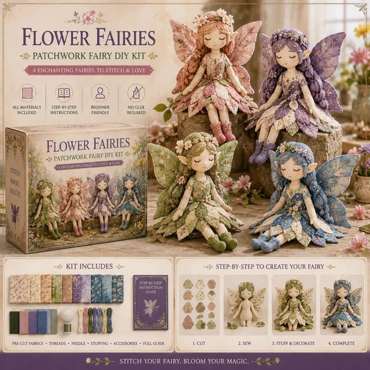 🔥ÚLTIMO DIA 49% OFF🧵 Coleção DIY Fadas Patchwork