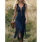 🤠 DESCONTO DE 50% POR TEMPO LIMITADO! ✨ Vestido justo sem mangas com borlas ao estilo western retro – bainha com franjas, fecho de correr à frente, estilo cowgirl 🌵