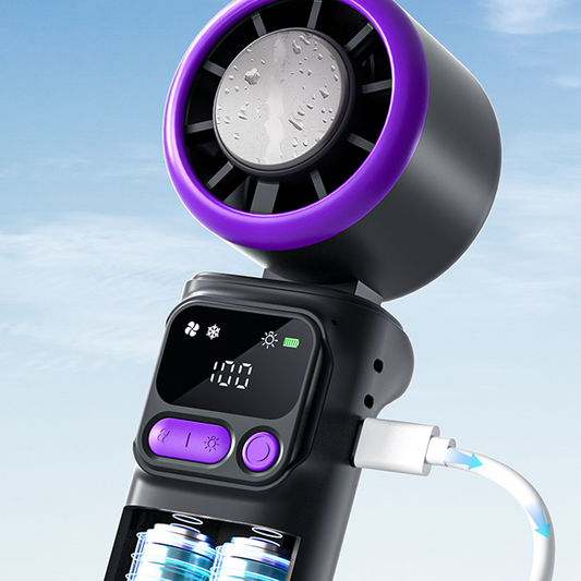 🔥Desconto de 50% no último dia!🔥Ventilador Portátil com Placa de Compressão de Gelo