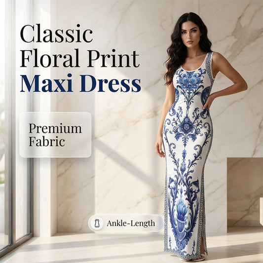 🌸 Elegante vestido maxi feminino com estampado floral – Confortável e perfeito para os dias de verão 👗