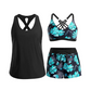 🔥Conjunto de biquíni de 3 peças para mulher com top e calções