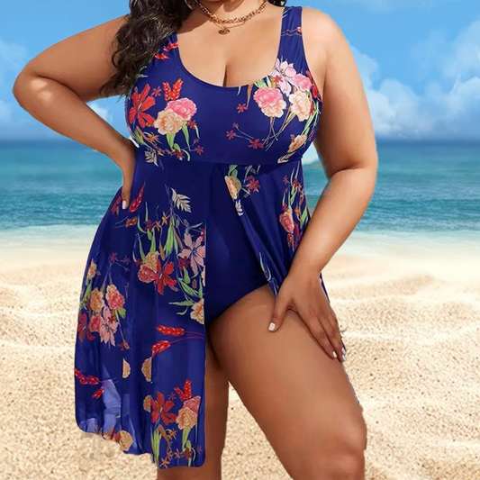 🎉 DESCONTO DE 50% POR TEMPO LIMITADO! 👗 Fato de banho feminino com estampado floral – Saia esvoaçante em linha A e painel modelador da barriga 🌸
