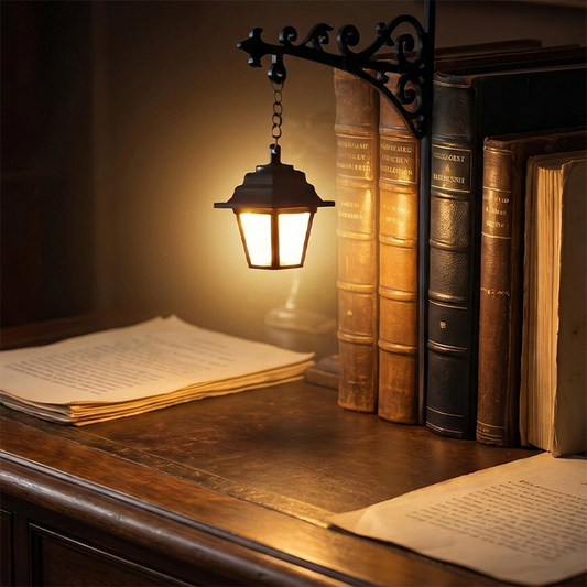 Suportes para livros em forma de candeeiro de rua retro em miniatura