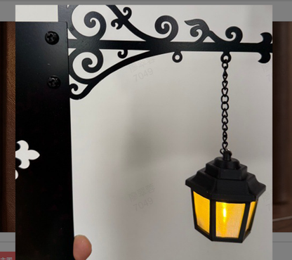 Suportes para livros em forma de candeeiro de rua retro em miniatura