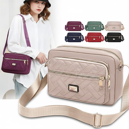 👜 Bolsa a tiracolo impermeável de várias camadas e leve para mulher