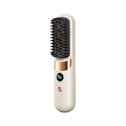 ⏳⏰Promoção das últimas 4 horas💇‍♀️Pente alisador sem fios 3 em 1 – recarregável por USB, temperatura ajustável, dentes anti-queimaduras, design portátil ideal para viagens. Indispensável para o penteado diário das mulheres!