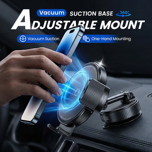 📱49% DE DESCONTO AGORA! Suporte Magnético Ajustável para Carro - Base de Sucção a Vácuo para Telefone, Suporte Magnético Universal Estável com Rotação 360° para Painel e Para-brisa