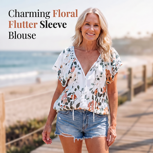 🎉 DESCONTO DE 50% POR TEMPO LIMITADO! 🔥 Camisola casual feminina com decote em V e padrão floral