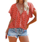 🎉 DESCONTO DE 50% POR TEMPO LIMITADO! 🔥 Camisola casual feminina com decote em V e padrão floral