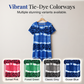 Vestido casual feminino com decote em V, estampado em leopardo e efeito tie-dye