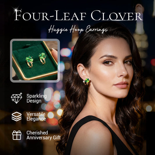 💚 Dá sorte a qualquer look. Brincos de argola leves com um trevo de quatro folhas – lindos, cheios de significado e feitos para serem usados todos os dias. 🍀✨