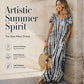 Tendências do momento⭐💃 Vestido midi esvoaçante com efeito tie-dye e caimento elegante – Um estilo versátil para férias e passeios pela cidade