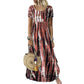 Tendências do momento⭐💃 Vestido midi esvoaçante com efeito tie-dye e caimento elegante – Um estilo versátil para férias e passeios pela cidade