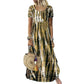 Tendências do momento⭐💃 Vestido midi esvoaçante com efeito tie-dye e caimento elegante – Um estilo versátil para férias e passeios pela cidade