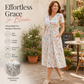 Women's V-Neck Floral Print Dress with Twist Waist