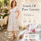Women's V-Neck Floral Print Dress with Twist Waist