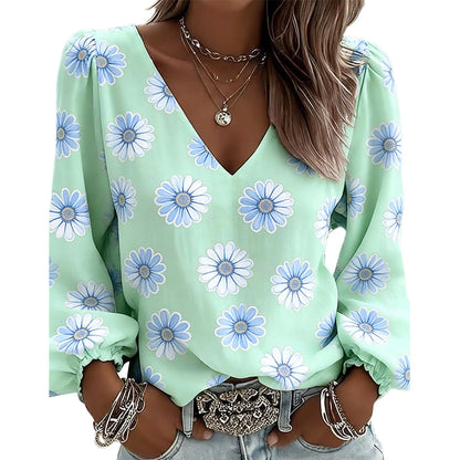 🌺Promoção de Verão: 50% de desconto💐Top feminino casual, largo e estampado