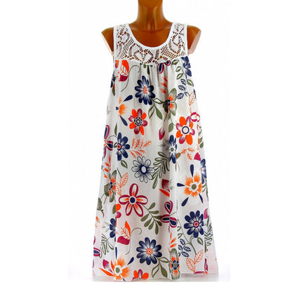 Women's Summer Sleeveless Floral Print Dress