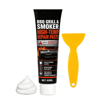 Massa de Reparo para Churrasqueira e Defumador de Alta Temperatura 60ml – Selante Resistente ao Calor com Espátula