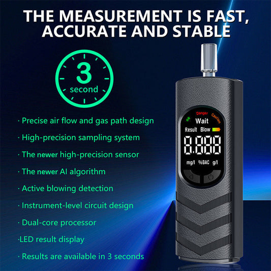⏳🔥50% OFF POR TEMPO LIMITADO! ⏰Bafômetro Recarregável – Sensor de Alta Precisão, Transmissão de Voz e Display LCD – Saiba Se Está Seguro para Dirigir em Segundos! ✨