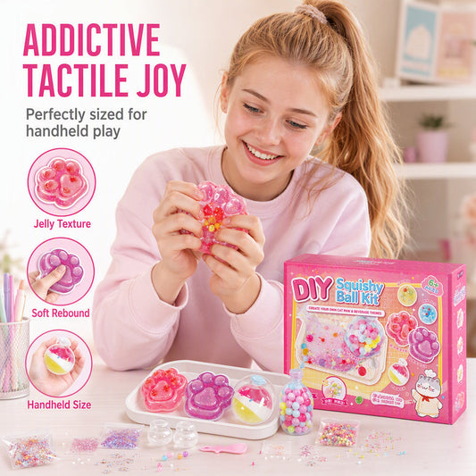 🐱 50% DE DESCONTO AGORA! 🧊 Kit DIY Ice Squishy Brincadeira – Design de garra de gato, diversão esmagável & criativa – Ideal para brincadeiras sensoriais e alívio de estresse para crianças ✨
