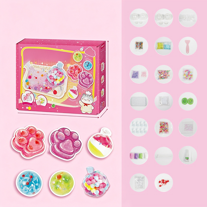 🐱 50% DE DESCONTO AGORA! 🧊 Kit DIY Ice Squishy Brincadeira – Design de garra de gato, diversão esmagável & criativa – Ideal para brincadeiras sensoriais e alívio de estresse para crianças ✨