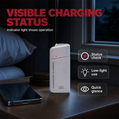 Carregador de Bateria AA Portátil para Telefone de Emergência com Banco de Energia e Flash LED