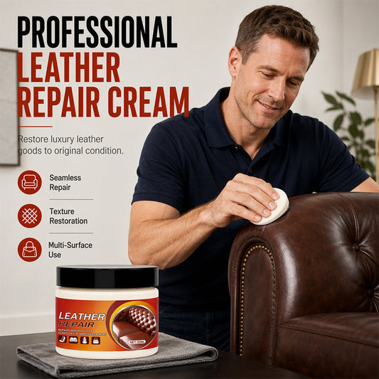 🛋️50% OFF AGORA! Creme Multifuncional para Reparo de Arranhados em Couro ‑ Restaurador de Couro Profissional Sem Emendas, Bálsamo de Restauração de Textura para Sofá, Bancos de Carro, Bolsas e Sapatos
