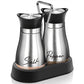 🐧🐧🐧50% OFF AGORA! Conjunto de Saleiro e Pimenteiro com Design de Pinguim, Dispensador de Temperos com Base de Vidro Transparente, Porta-Temperos Recarregável de Boca Larga para Bancada de Cozinha