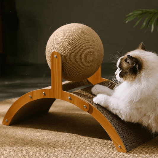 🐱 50% DE RÉDUCTION! 🧶 Boule à Gratter Naturelle en Sisal – Creuse, rotative & double face – Protège vos meubles tout en amusant votre chat 🌿