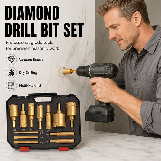 🔥Desconto de 50% no último dia!🔥Kit de Serras Copo Diamantadas a Seco com 12 Peças para Azulejos