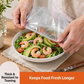 🍱 50% DE DESCONTO AGORA! 🧊 Capas elásticas descartáveis para tigelas de comida – Elásticas, à prova de derrames e adequadas para contacto com alimentos – Mantêm as refeições frescas e adaptam-se a qualquer tigela ✨