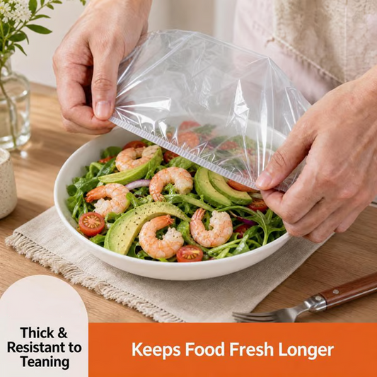🍱 50% DE DESCONTO AGORA! 🧊 Capas elásticas descartáveis para tigelas de comida – Elásticas, à prova de derrames e adequadas para contacto com alimentos – Mantêm as refeições frescas e adaptam-se a qualquer tigela ✨
