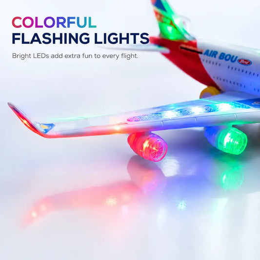 ✈️ OFERTA LIMITADA 49% OFF! 💡 Avião Modelo Elétrico com Som e Luzes LED – Interativo, Chamativo e Resistente ✨