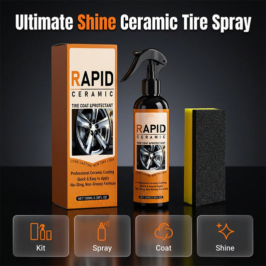 🔥Desconto de 50% no último dia!🔥Spray de Revestimento Cerâmico Rápido para Pneus